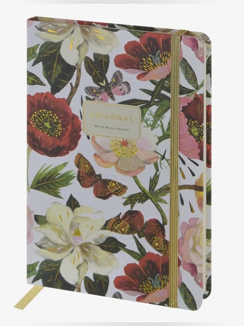 BV by Bruno Visconti Soft Touch Peonies Floral Hardcover Journal 100 Lined Pages
